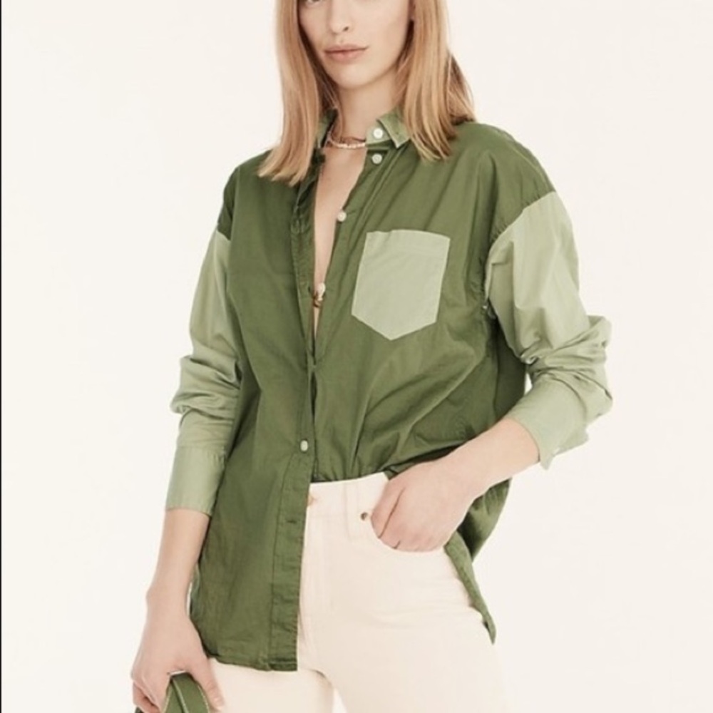 J Crew Relaxed-fit lightweight cotton poplin shirt